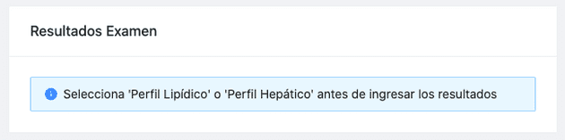 Selecciona tipo de examne