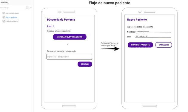 Prototipo inicial de Apposito con la herramienta Wireframe Pro
