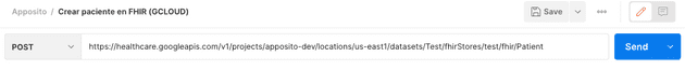 La URL incluyendo "Patient" en Postman